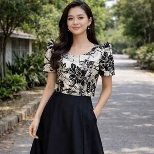 Modern Filipiniana in a Jacquard Fabric